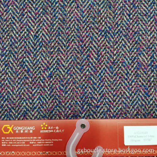 Woolen boucle herringbone design fabric